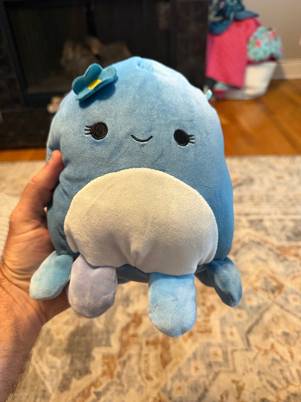 Squishmallows MaryBeth Blue Octopus Plush Flower Sealife Kellytoy 12”